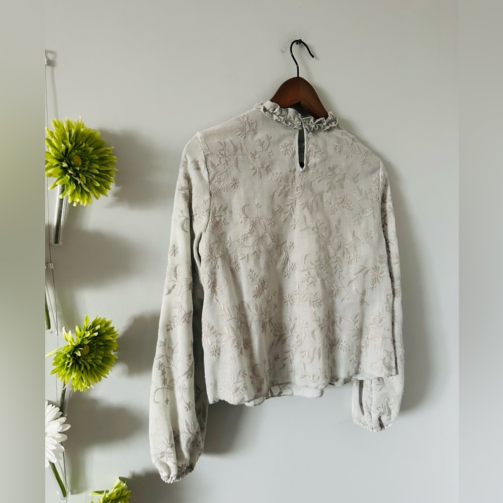 Zara | Embroidered Ruffle Blouse - Picture 8 of 8